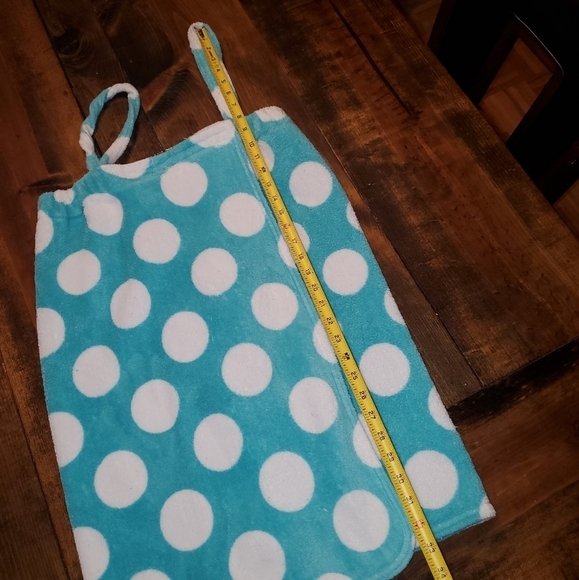 Copacabana aqua with white polka dots cover up, towel, robe XL - Picture 3 of 11